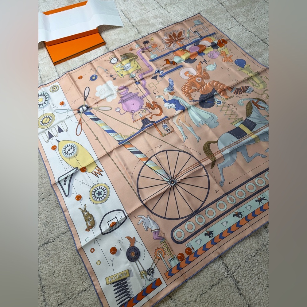 Hermès “Tea For Two” Silk Scarf 90cm | Jonathan Burton | New w/ Box Rare - Picture 9 of 12